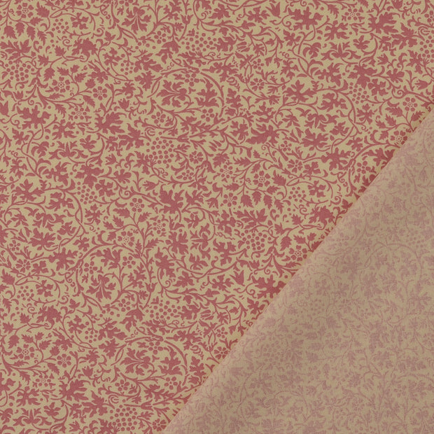 Cotton Poplin fabric Old Pink printed 