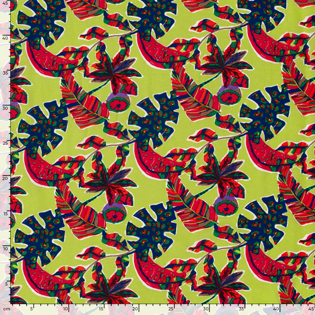 Polyester Bubble fabrik Blatter Lime Grün