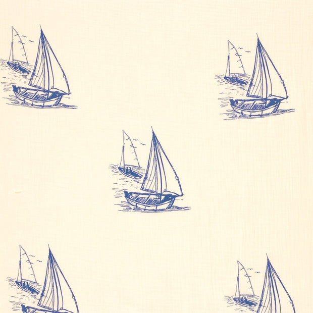 Muslin fabric Steel Blue matte 