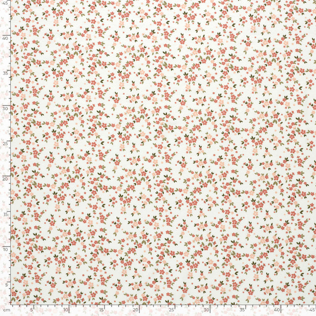 Jersey fabric Flowers Off White