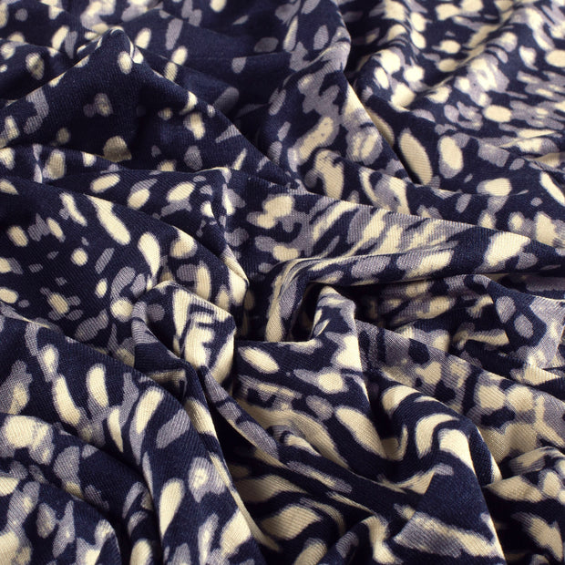 Viscose Vortex Jersey fabrik Abstrakt Marine
