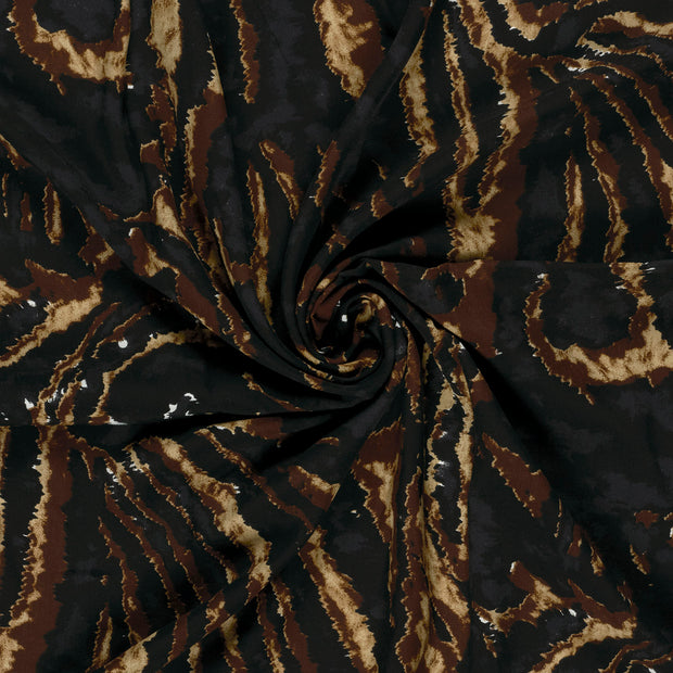 Viscose Poplin fabrik Schwarz bedruckt 