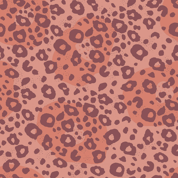Softshell fabric Leopards Salmon