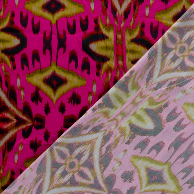Viscose Satin fabric Abstract printed 