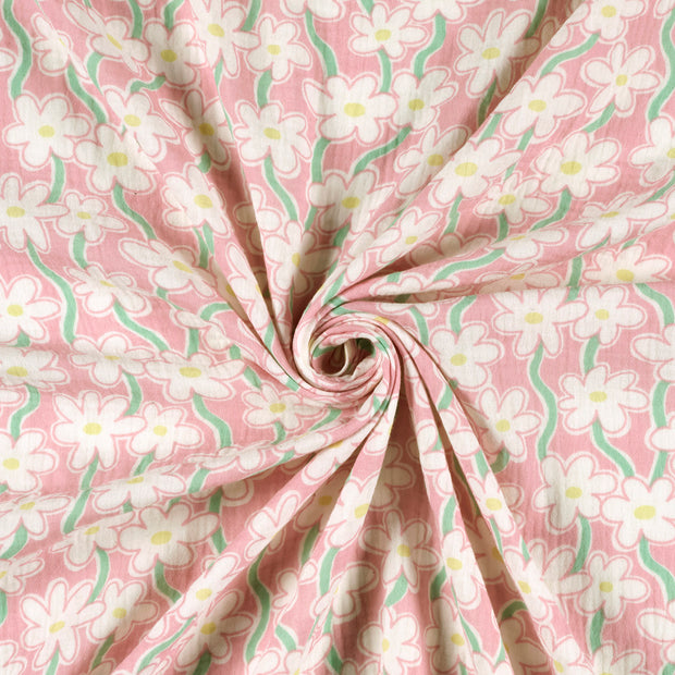 Muslin fabric Light Pink printed 