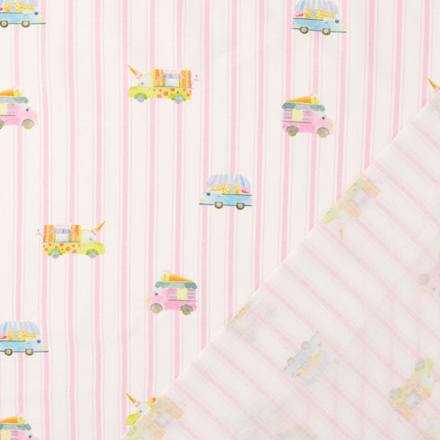 Cretonne fabric Light Pink digital printed 