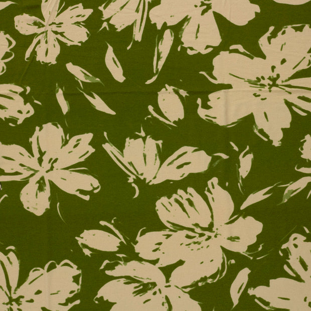Viscose Vortex Jersey fabric Khaki Green matte 