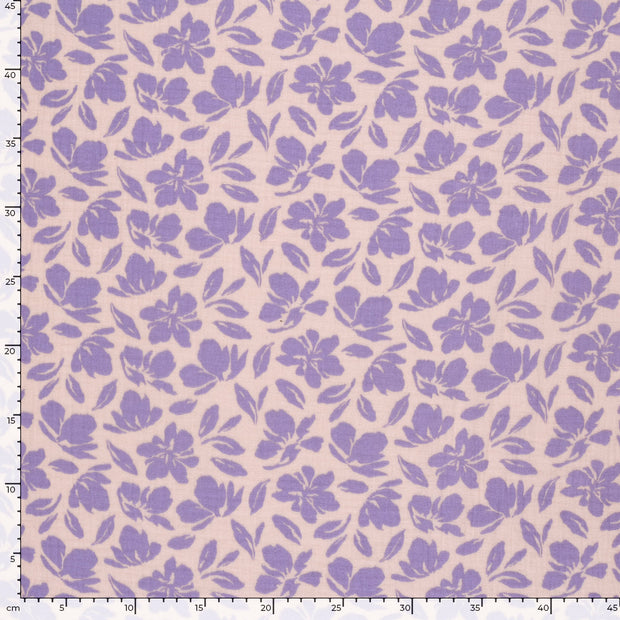 Muslin fabric Flowers Pink