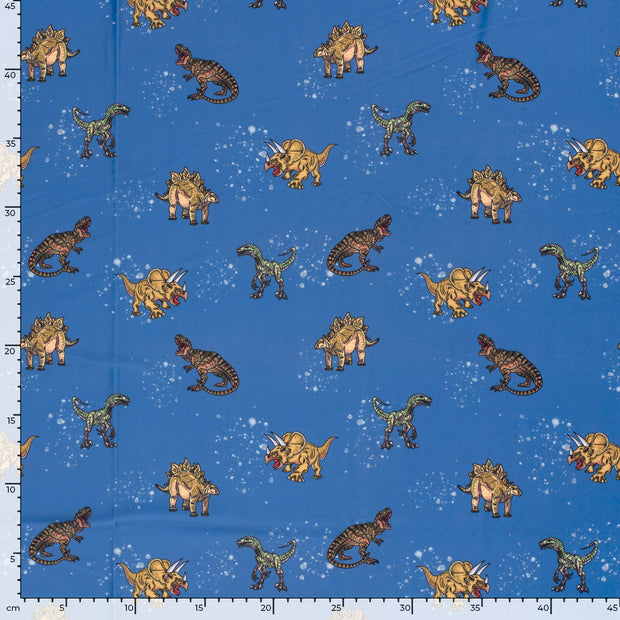 Swimwear Jersey UPF50 Recycled fabric Dinosaurs Indigo