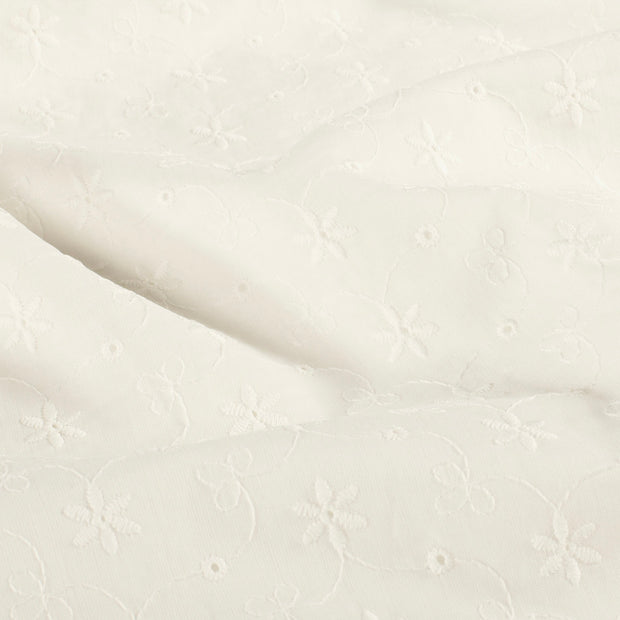 Cotton Poplin fabric Stars Off White