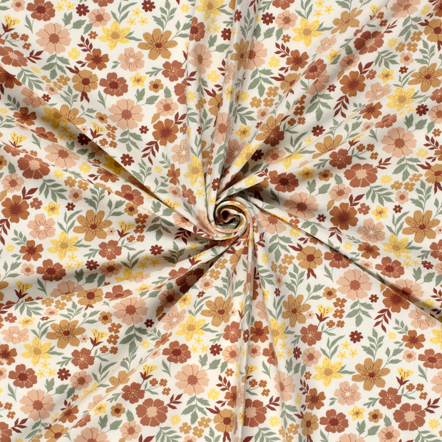 Jersey fabric Off White printed 