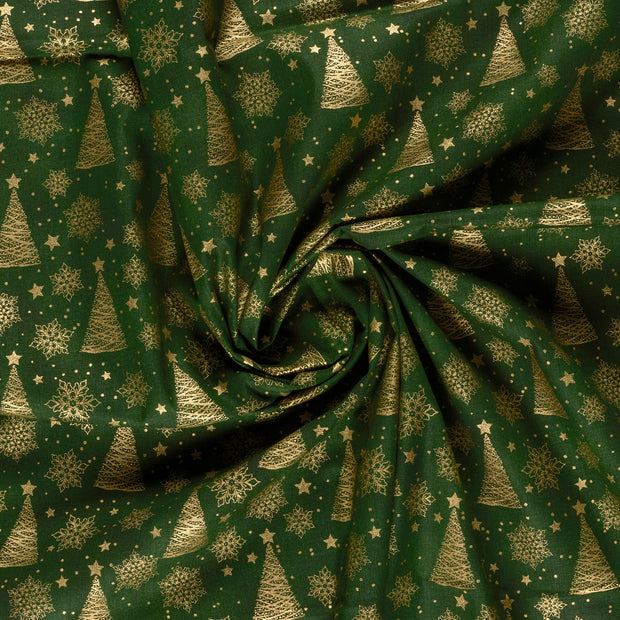  fabric Dark Green printed 