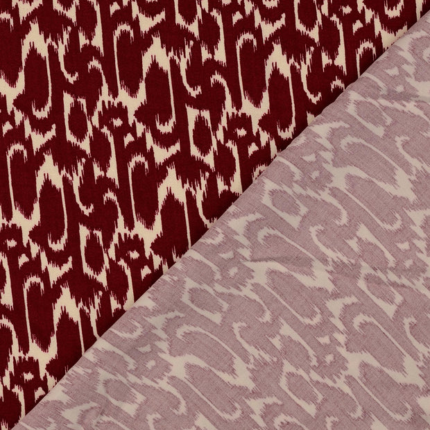 Viscose Satin fabric Bordeaux printed 