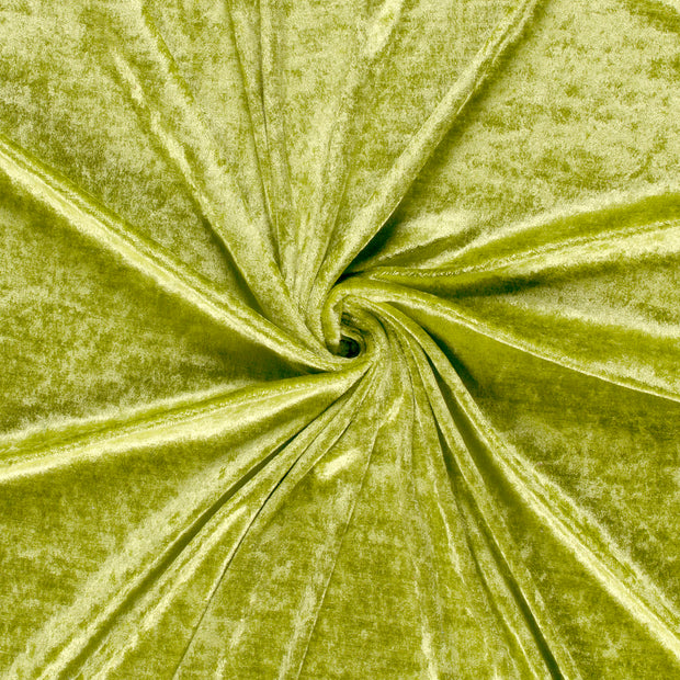 Velours fabric Lime Green crushed 