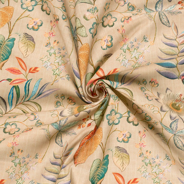 Panama fabric Beige digital printed 