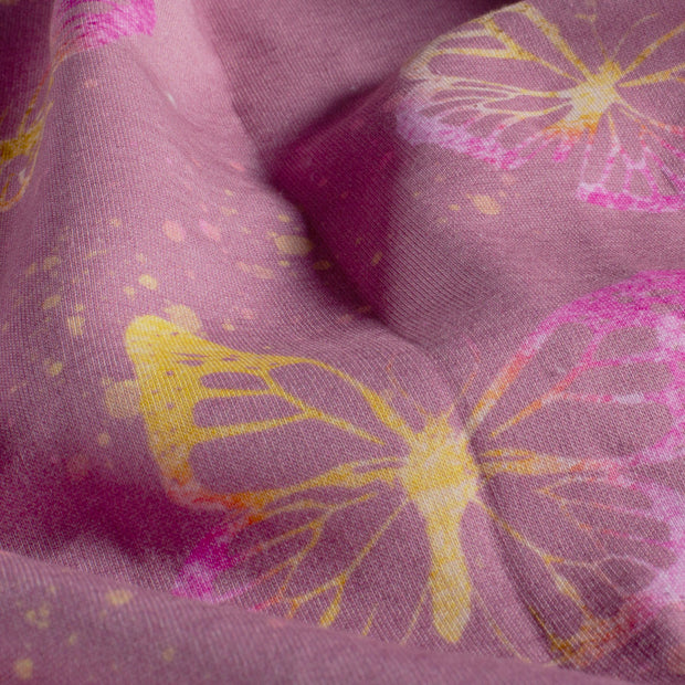 Jogging fabric Butterflies Old Pink