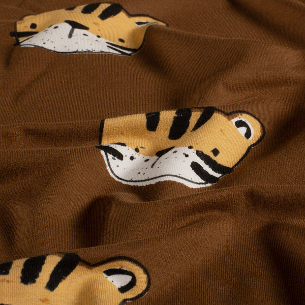 French Terry fabrik Tiger Braun