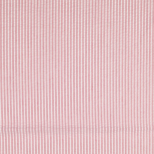 Seersucker fabric Stripes Red