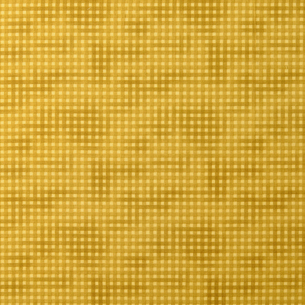 Cotton Poplin fabric Checks Yellow
