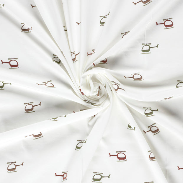 Jersey tissu Blanc cassé imprimé 