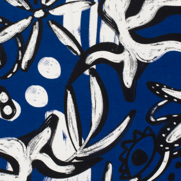 Viscose Vortex Jersey fabric Abstract Cobalt