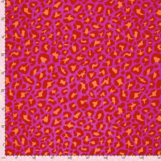 Muslin fabric Leopards Pink