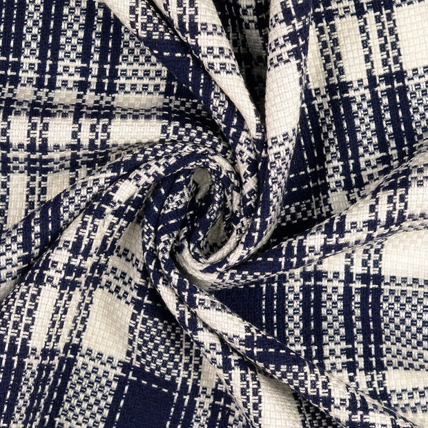 Bouclé fabric Navy yarn dyed 