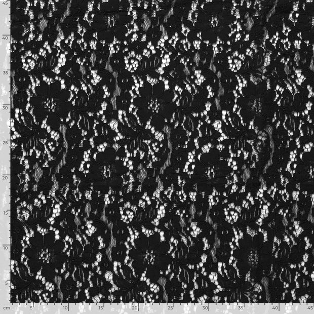 Lace fabric Flowers Black
