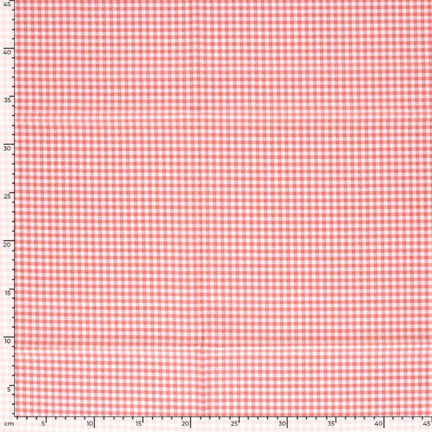 Cretonne fabric Checks Light Pink