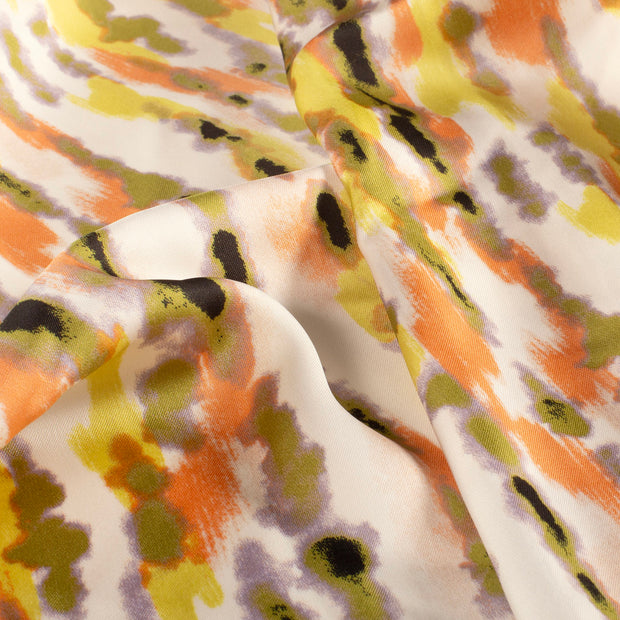 Satin Duchesse fabric Abstract Yellow