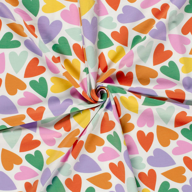 Jersey fabric Off White printed 