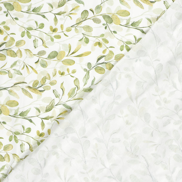 Cotton Jersey GOTS organic fabric Leaves digital printed 