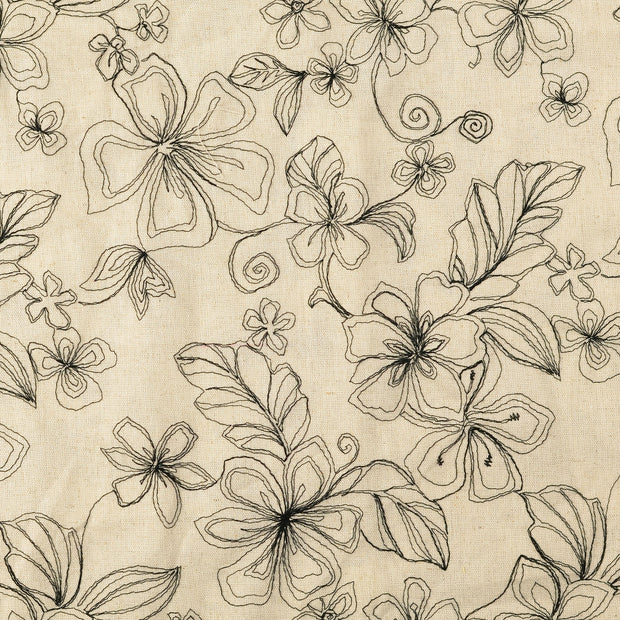 Lace fabric Flowers Black
