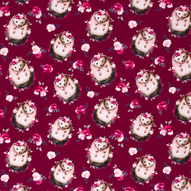 French Terry fabric Wine red matte 