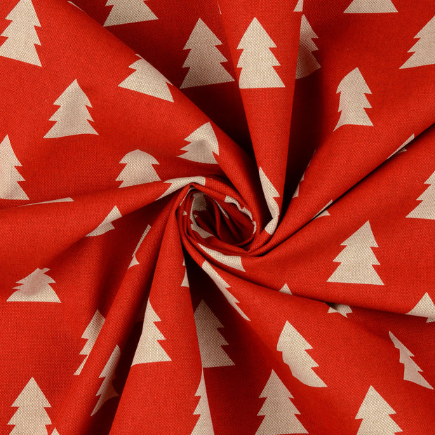 Half Panama fabric Red printed 