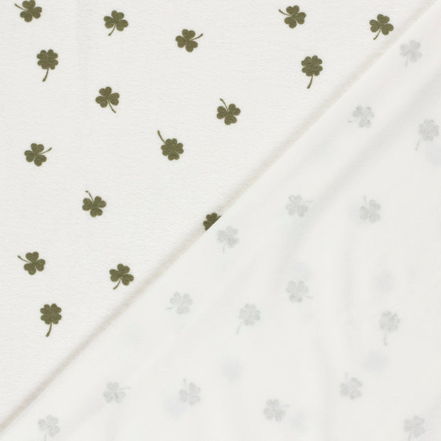 Stretch terry fabric Leaves printed 