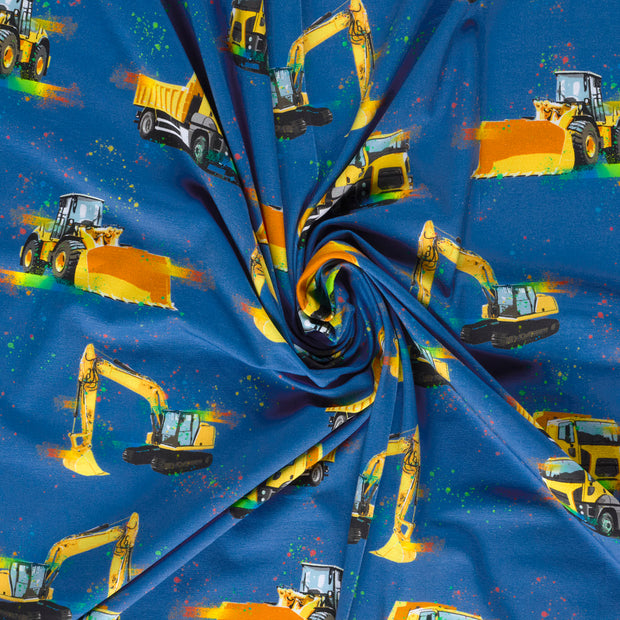 Jersey fabric Steel Blue digital printed 