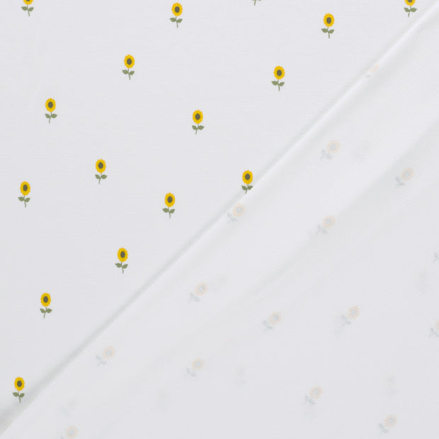 Rib Jersey fabric Flowers printed 