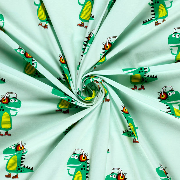 Jersey fabric Mint printed 