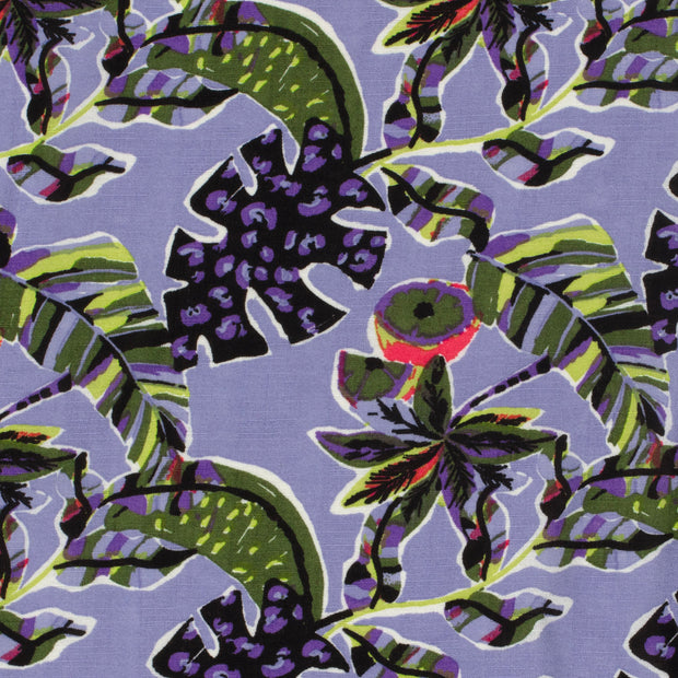 Polyester Bubble fabric Leaves Lime Green