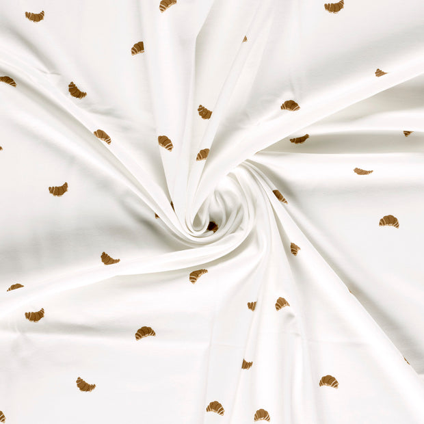 Jersey fabric Off White printed 