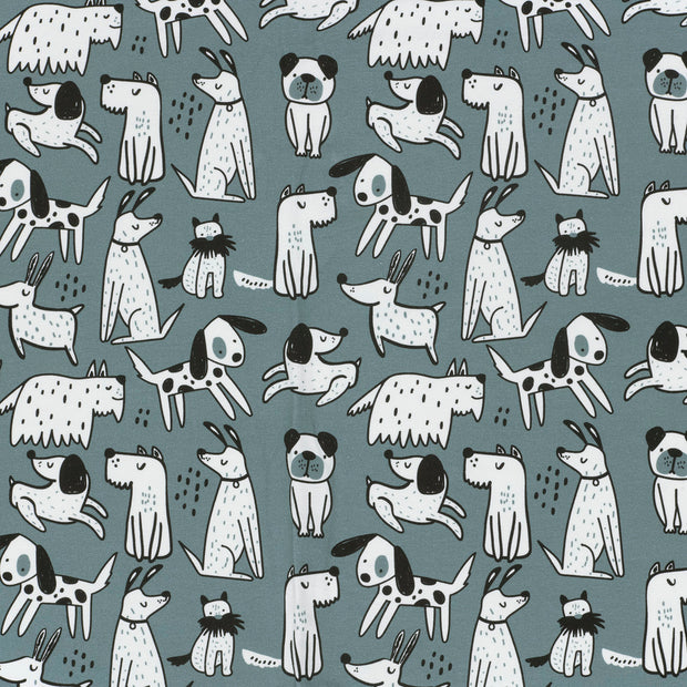 French Terry fabric Steel Blue matte 