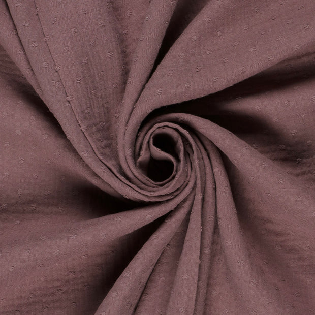 Muslin fabric Dots Mauve