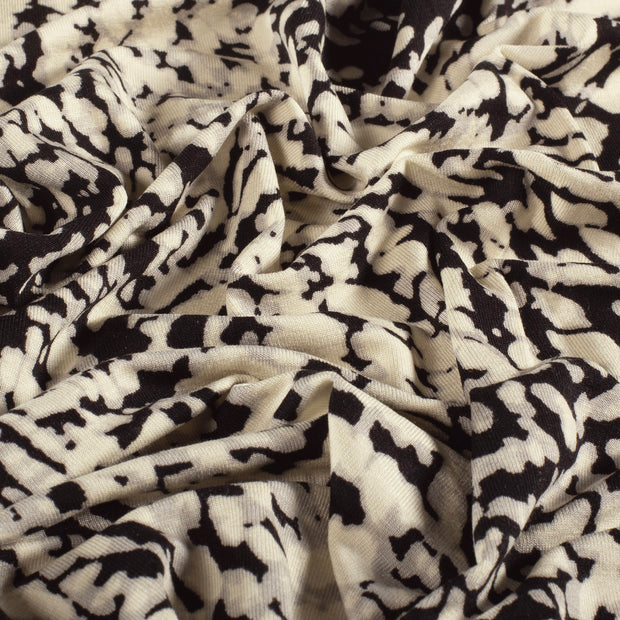 Viscose Vortex Jersey fabric Abstract Black