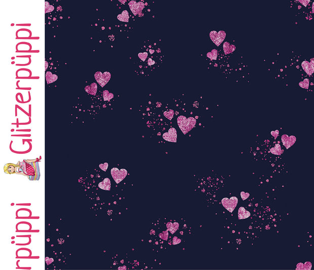 French Terry fabric Hearts 