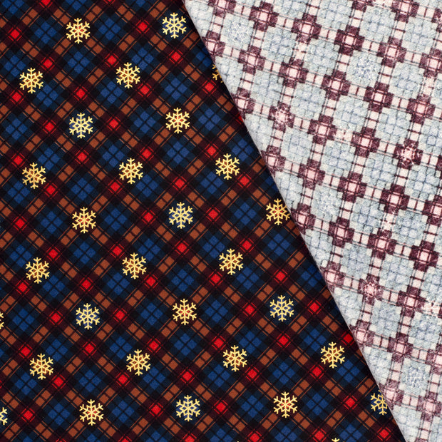 Flannel fabric Checks foiled 