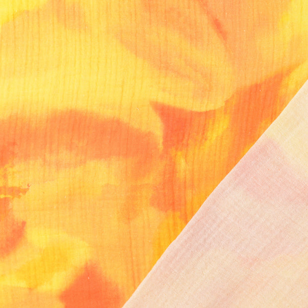 Muslin fabric Orange digital printed 
