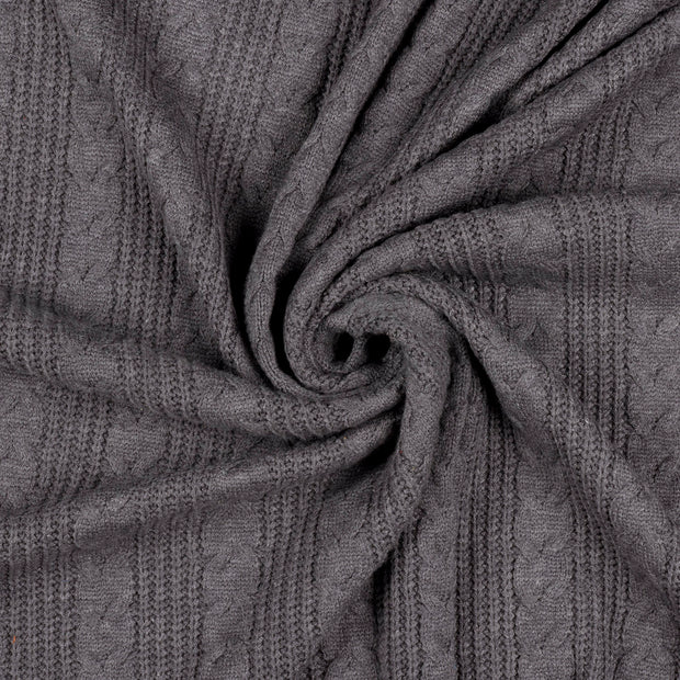 Heavy Knit fabric Grey yarn dyed 