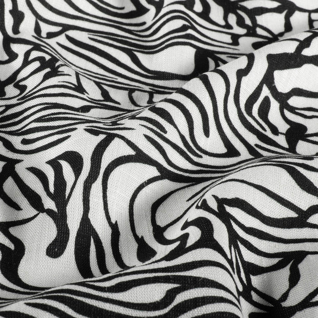 Woven Viscose Linen fabric Zebras White