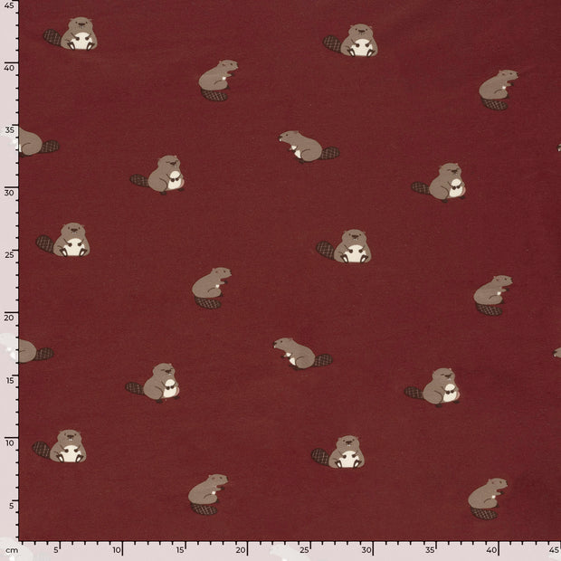 French Terry fabric Dark Red